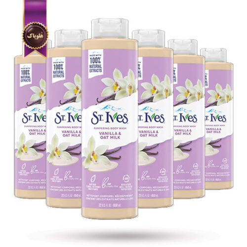 6 عدد شامپو بدن سنت ایوز St.Ives مدل وانیل و شیر جو دوسر vanilla & oat milk حجم 650 میلی لیتر