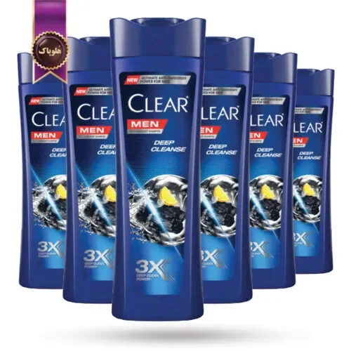 6 عدد شامپو مو مردانه کلیر CLEAR مدل پاکسازی عمیق Deep cleanse حجم 315 میلی لیتر (اورجینال)