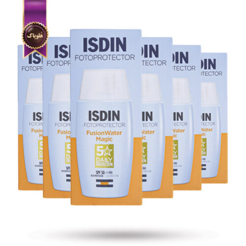 6 عدد ضد آفتاب ایزدین isdin مدل فیوژن واتر مجیک spf50 بی رنگ حجم ۵۰ میلی لیتر (اورجینال)