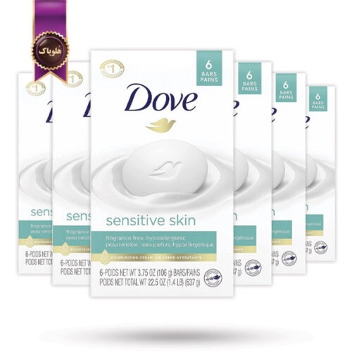 6 بسته صابون داو dove مدل Sensitive skin پک 6تایی (اورجینال)