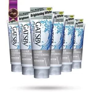 6 عدد فوم شستشو گتسبی Gatsby مدل سفید کننده شفاف Clear Whitening حجم 120 میلی لیتر (اورجینال)