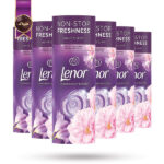 6 عدد دانه خوشبوکننده لنور Lenor رایحه شکوفه های عجیب و غریب و سوسن مهتابی exotic bloom & moonlight lily وزن 176 گرم