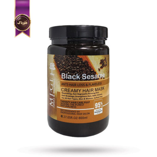 ماسک مو میگ mige مدل کنجد سیاه Black Sesame حجم 800 میلی لیتر