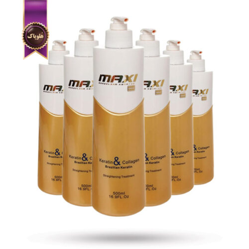 6 عدد شامپو مو مکسی گلد Maxi Gold مدل کراتین و کلاژن Keratin & Collagen حجم 500 میلی لیتر (اورجینال)