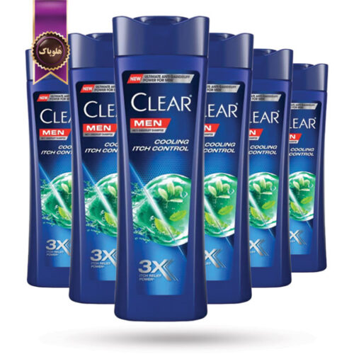 6 عدد شامپو مردانه کلیر CLEAR مدل کنترل خارش با اثر خنک‌کننده Cooling Itch Control حجم ۳۱۵ میلی‌لیتر (اورجینال)