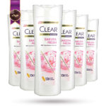 6 عدد شامپو زنانه کلیر CLEAR مدل طراوت شکوفه ساکورا Sakura Fresh حجم 300 میلی‌لیتر (اورجینال)