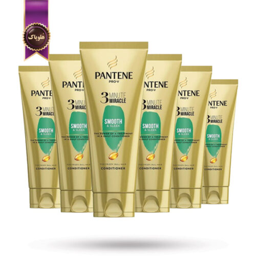 6 عدد نرم‌کننده پنتن Pantene مدل پرو-وی معجزه ۳ دقیقه ترمیم کننده و آبرسان Pro-V 3 Minute Miracle Smooth & Sleek حجم 200 میلی لیتر (اورجینال)