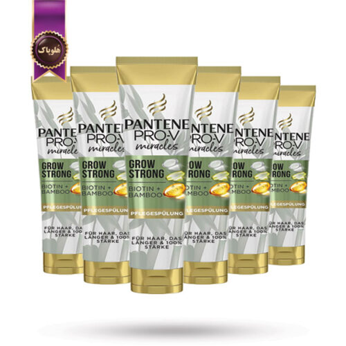 6 عدد نرم کننده تقویتی پنتن Pantene مدل رشد قوی با بایوتین و بامبو Grow Strong with Biotin & Bamboo حجم 160 میلی لیتر (اورجینال)