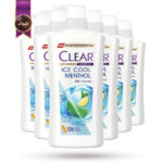 6 عدد شامپو مو زنانه کلیر CLEAR مدل خنک‌کننده ice cool menthol حجم 650 میلی لیتر (اورجینال)