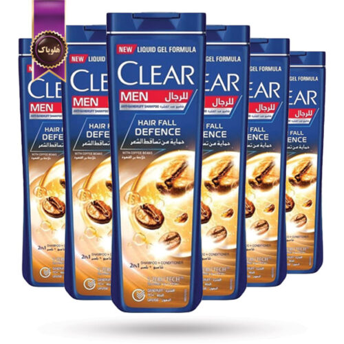 6 عدد شامپو مو مردانه کلیر CLEAR مدل ضد ریزش مو دوکاره با عصاره قهوه Hair Fall Defence 2 in 1 with Coffee Beans حجم 350 میلی لیتر(اورجینال)