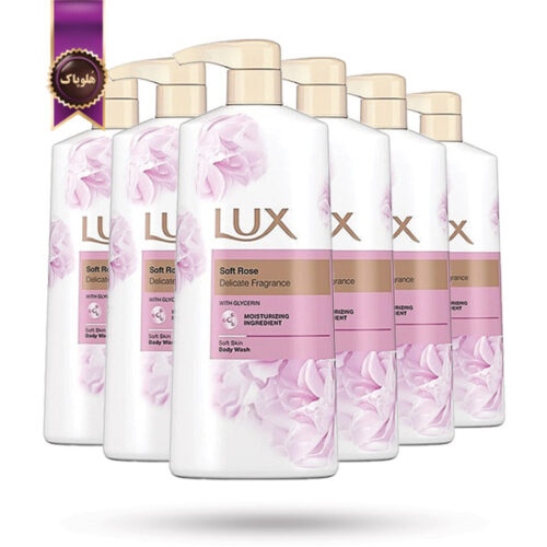 6 عدد ژل شستشوی بدن لوکس LUX مدل رایحه‌ی گل رز Soft Rose حجم 600 میلی لیتر(اورجینال)