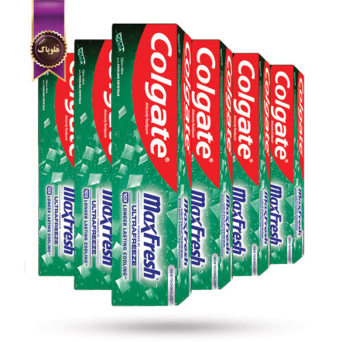 12 عدد خمیردندان کلگیت Colgate مدل Max Fresh با خنک کنندگی 10 برابری ULTRA FREEZE حجم ۱۰۰ میلی‌لیتر (اورجینال)