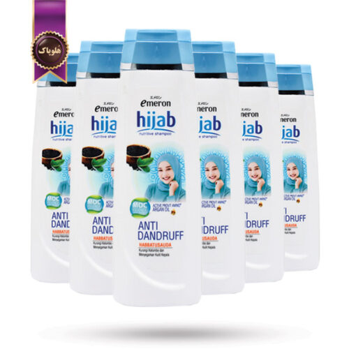 6 عدد شامپو مو امرون Emeron مناسب موهای زیر حجاب و ضد شوره Hijab Anti Dandruff حجم 340 میلی لیتر (اورجینال)