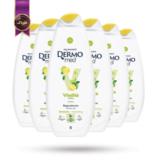 6 عدد ژل حمام درمومد Dermomed مدل رایحه‌ نشاط‌آور با عصاره لیمو Vitalita Lime حجم 600 میلی لیتر(اورجینال)