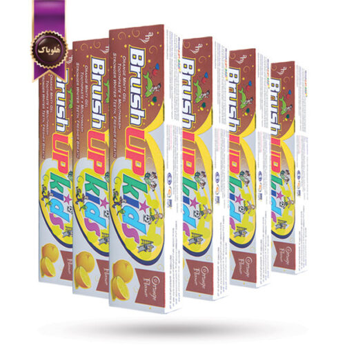 12 عدد خمیردندان کودک براش آپ Brush Up مدل پرتقالی Orange حجم 70 میلی لیتر (اورجینال)