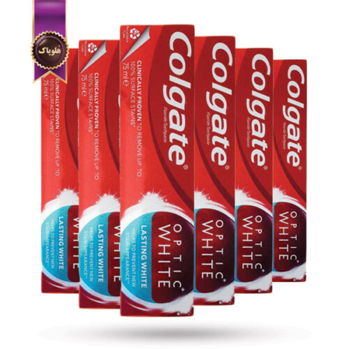 12 عدد خمیردندان کلگیت Colgate مدل سفید و درخشان‌کننده Optic White حجم 75 میلی لیتر (اورجینال)