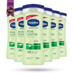 6 عدد لوسیون بدن وازلین Vaseline مدل آلوئه‌ ورا تسکین‌ دهنده Aloe Soothe حجم 400 میلی لیتر(اورجینال)