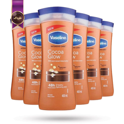 6 عدد لوسیون بدن وازلین Vaseline مدل کاکائو Cocoa Glow حجم 400 میلی لیتر(اورجینال)