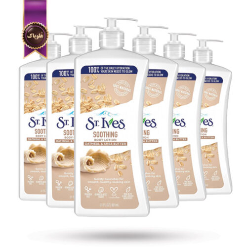6 عدد لوسیون بدن سنت ایوز St. Ives مدل عصاره جو دوسر و شی باتر Oatmeal and Shea Butter حجم 621 میلی لیتر (اورجینال)