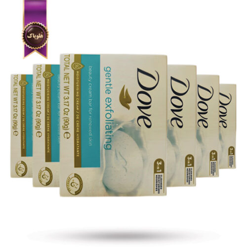 6 عدد صابون داو dove مدل لایه‌ بردار ملایم Gentle Exfoliating وزن 90 گرم (اورجینال)