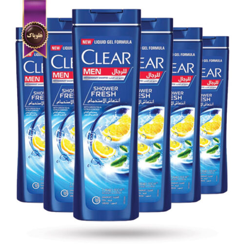 6 عدد شامپو ضد شوره مردانه کلیر CLEAR مدل عصاره چای سبز و لیمو Shower Fresh حجم 350 میلی لیتر (اورجینال)