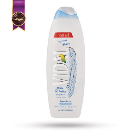 شامپو بدن ژلی ویدال Vidal حاوی آب میسلار Micellar Water حجم 750 میلی لیتر (اورجینال)