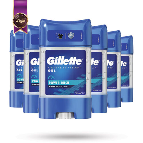 6 عدد دئودورانت ژلی ضدتعریق مردانه ژیلت Gillette مدل انرژی‌بخش Power Rush حجم 7۰ میلی‌لیتر (اورجینال)