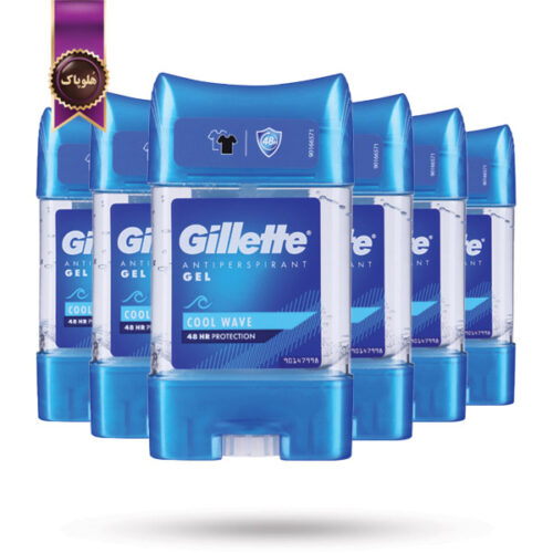 6 عدد دئودورانت ژلی ضدتعریق مردانه ژیلت Gillette مدل خنک‌کننده Cool Wave حجم 7۰ میلی‌لیتر (اورجینال)