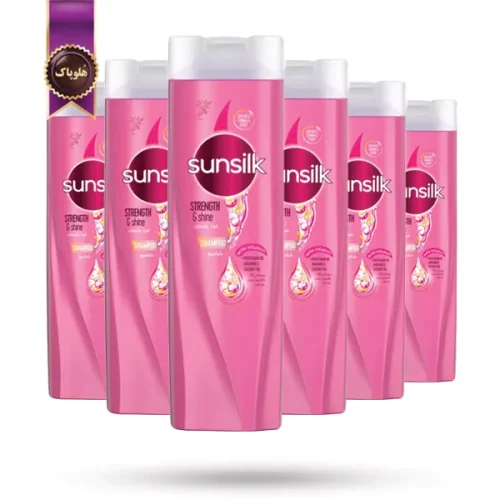 6 عدد شامپو مو سان سیلک Sunsilk مدل تقویت و براق شدن مو Strength & Shine حجم 400 میلی لیتر (اورجینال)