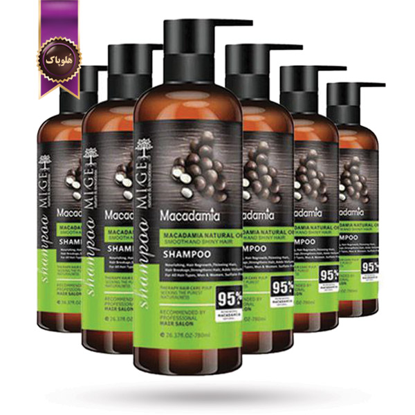 6 عدد شامپو مو میگ Mige مدل ماکادامیا Macadamia حجم 780 میلی‌لیتر (اورجینال)