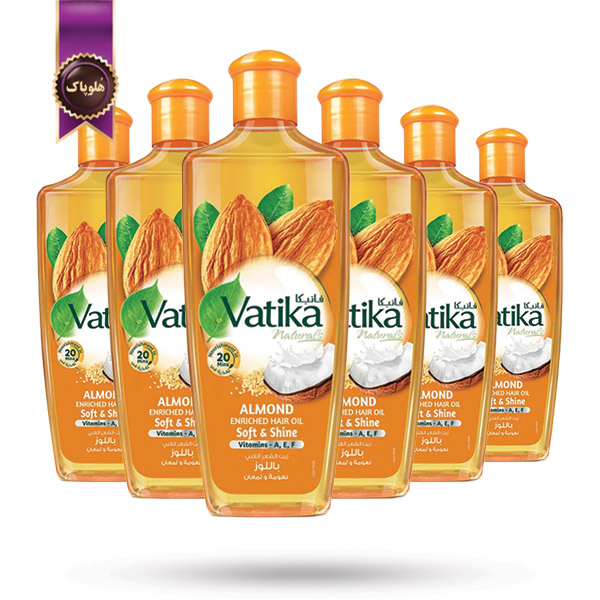 6 عدد روغن مو واتیکا Vatika مدل بادام Almond حجم 200 میلی لیتر (اورجینال)