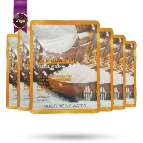 6 عدد ماسک صورت ورقه‌ ای اسمایل اند سان‌ لایت smile & sunlight مدل برنج خام rice ruw پک 1 عددی (اورجینال)