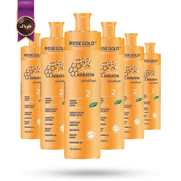 6 عدد کراتین مو رز گلد Rose Gold مدل سوپر کراتین Super Keratin حجم 1100 میلی لیتر (اورجینال)