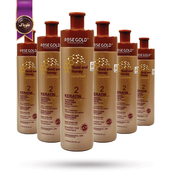 6 عدد کراتین مو رز گلد Rose Gold مدل طلا و عسل Gold & Honey حجم 1100 میلی لیتر (اورجینال)