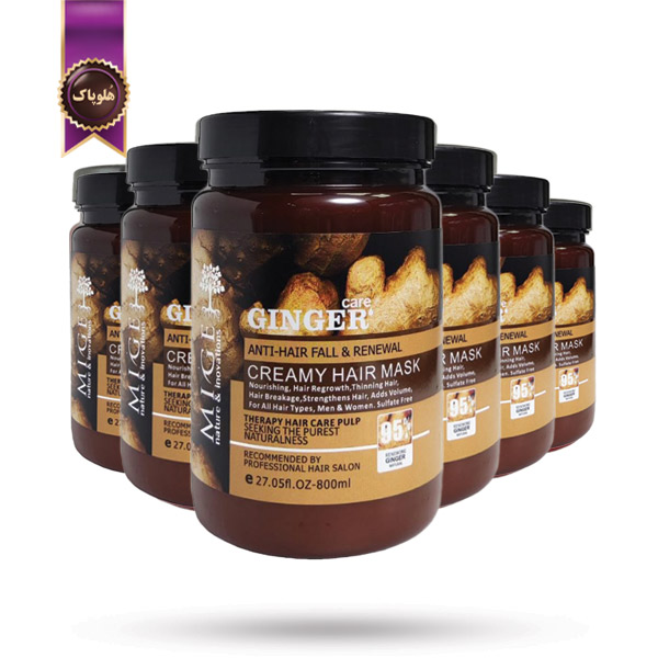 6 عدد ماسک مو میگ mige مدل زنجبیل Ginger حجم 800 میلی لیتر (اورجینال)