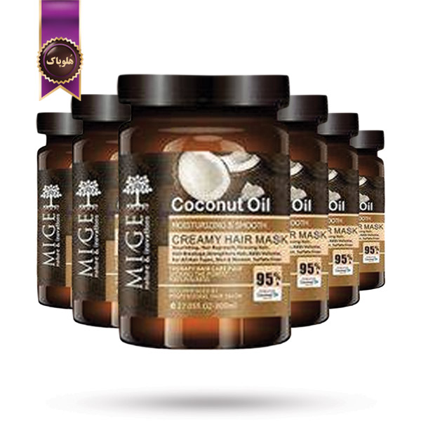 6 عدد ماسک مو میگ mige مدل روغن نارگیل Coconut Oil حجم 800 میلی لیتر (اورجینال)