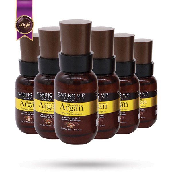 6 عدد روغن آرگان کارینو وی آی پی Carinoo VIP مدل خالص و طبیعی natural pure حجم 55 میلی لیتر (اورجینال)