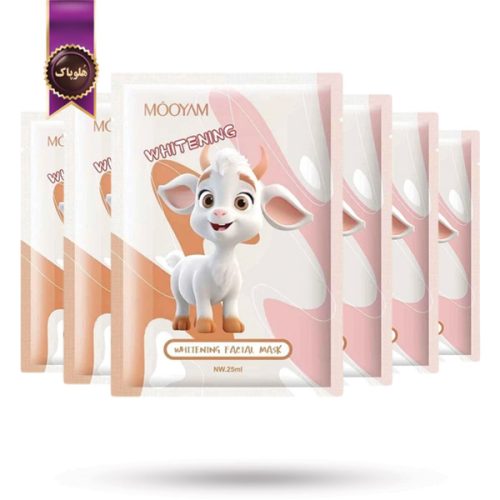 6 عدد ماسک صورت ورقه‌ ای مویام MOOYAM مدل سفید کننده Whitening پک 1 عددی (اورجینال)