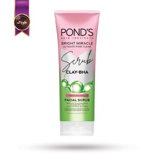 اسکراب صورت پوندز Pond's مدل خاک رس لایه بردار ClAY-BHA وزن 100 گرم (اورجینال)
