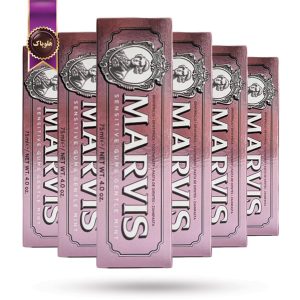 12 عدد خمیر دندان مارویس MARVIS مدل مخصوص لثه‌ های حساس با طعم نعناع Sensitive Gums Gentle Mint حجم 75 میلی‌ لیتر (اورجینال)