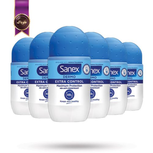 6 عدد مام رول ضد تعریق سانکس Sanex مدل اکسترا کنترل Extra Control حجم 50 میلی لیتر (اورجینال)