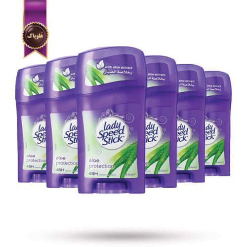 6 عدد مام استیک ضد تعریق لیدی اسپید Lady Speed مدل آلوئه ورا پروتکشن Aloe Protection وزن 45 گرم (اورجینال)