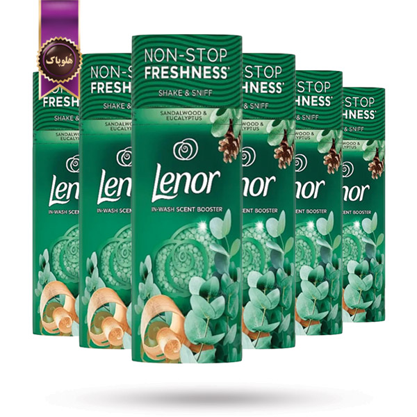 6 عدد دانه خوشبوکننده لباس لنور Lenor رایحه چوب صندل و اکالیپتوس Sandalwood & Eucalyptus وزن 176 گرم (اورجینال)
