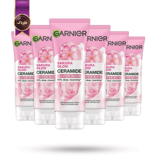 6 عدد فوم شستشو صورت گارنیر Garnier مدل شکوفه گیلاس Sakura Glow حجم 100 میلی لیتر (اورجینال)