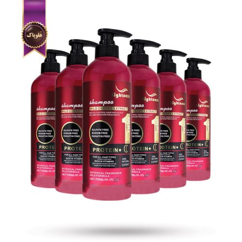 6 عدد شامپو مو لایتنس Lightness مدل عصاره گیلاس وحشی Wild Cherry Extract حجم 750 میلی‌ لیتر (اورجینال)