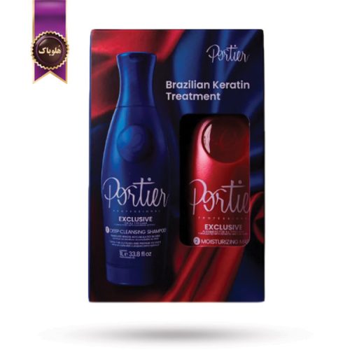 کراتین مو پورتیر Portier مدل حرفه‌ ای Exclusive حجم 1000 میلی لیتر پک 2 تایی (اورجینال)