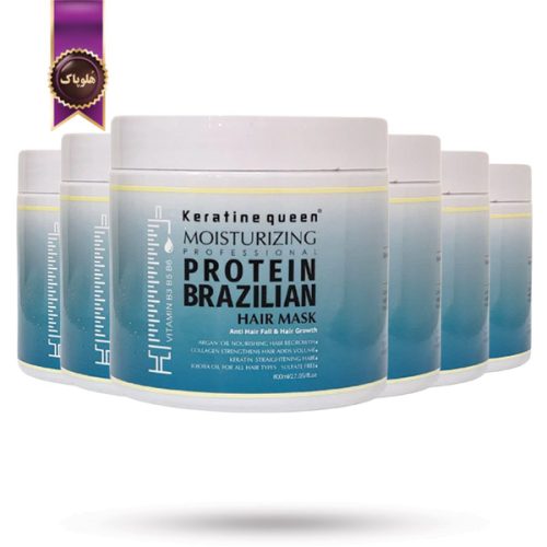 6 عدد ماسک مو کراتین کویین Keratine Queen مدل پروتئین برزیلی protein brazilian حجم 800 میلی لیتر (اورجینال)