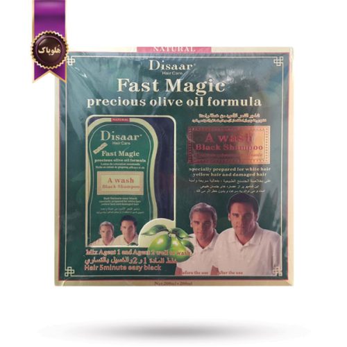 شامپو رنگ مو دیسار Disaar مدل فرمول روغن زیتون Olive oil Formula حجم 200 میلی لیتر پک 2 تایی (اورجینال)