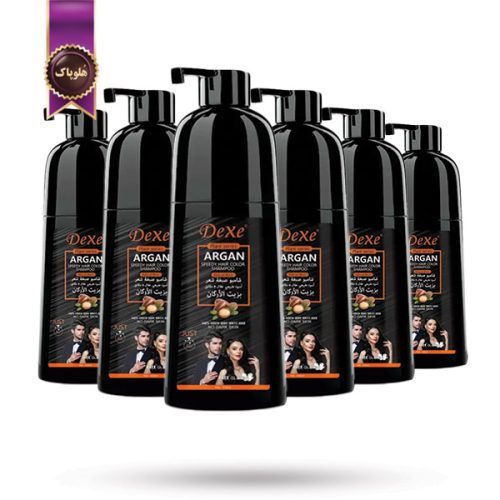 6 عدد شامپو رنگ مو دکسی Dexe مدل مشکی طبیعی با روغن آرگان Natural Black Argan حجم 420 میلی لیتر (اورجینال)