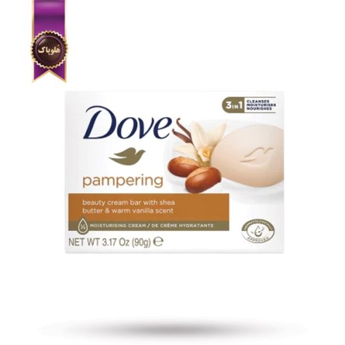 صابون داو dove مدل عصاره کره شیا و وانیل Pampering وزن 90 گرم (اورجینال)